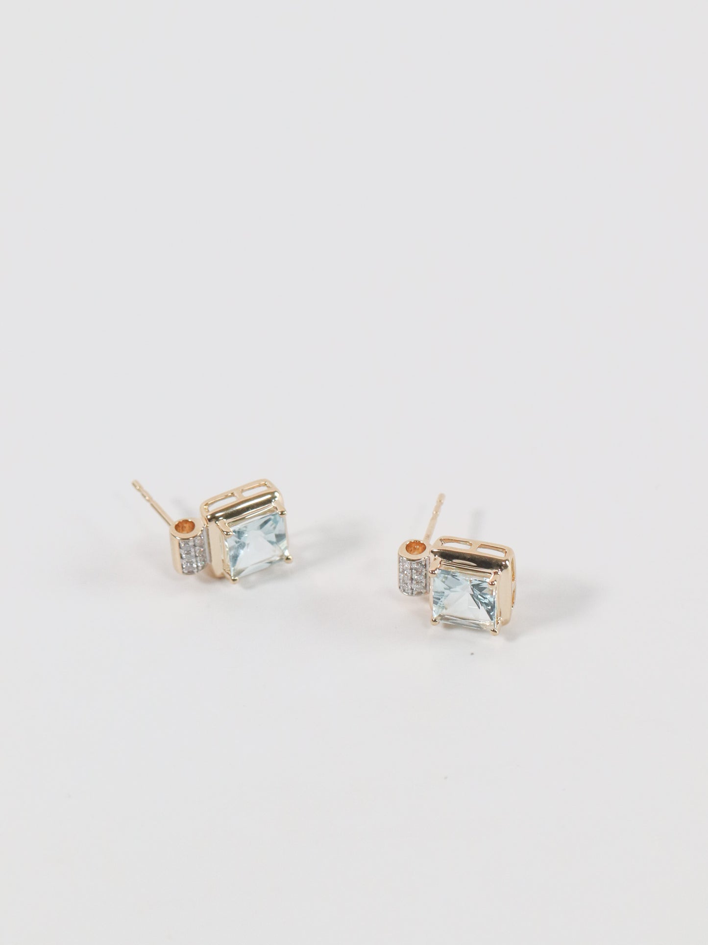 Princess Cut Aquamarine Earrings