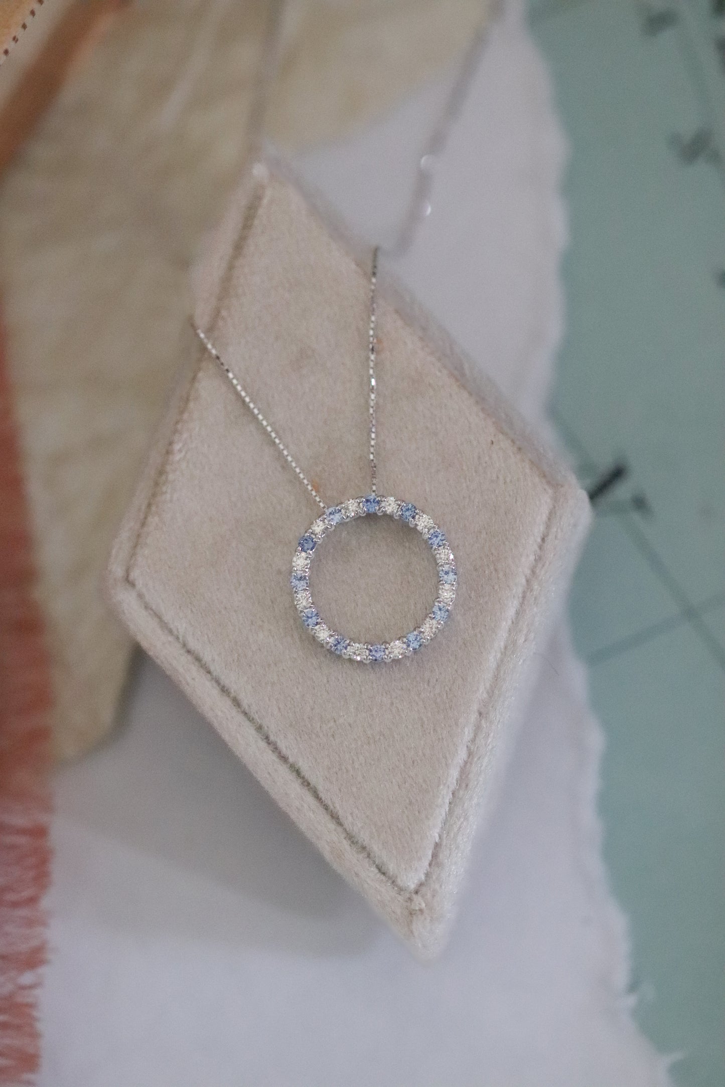 Yogo and Diamond Circle Necklace