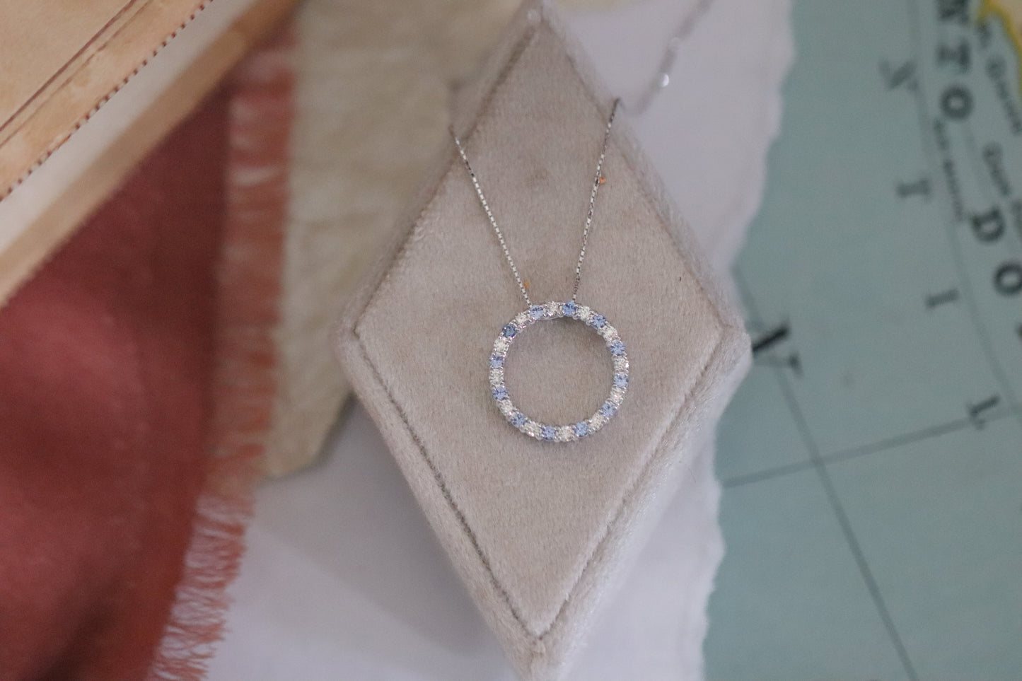 Yogo and Diamond Circle Necklace
