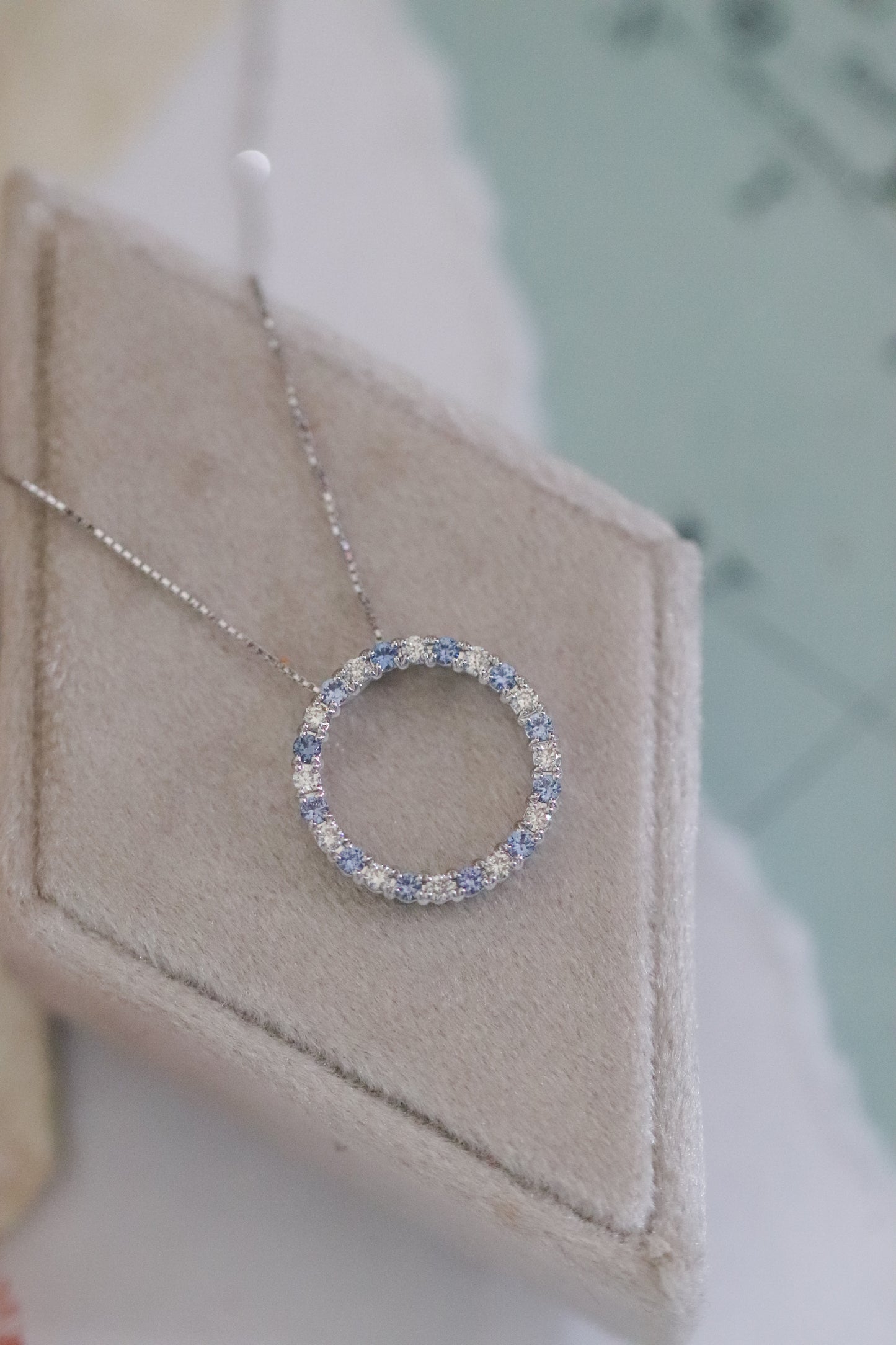 Yogo and Diamond Circle Necklace
