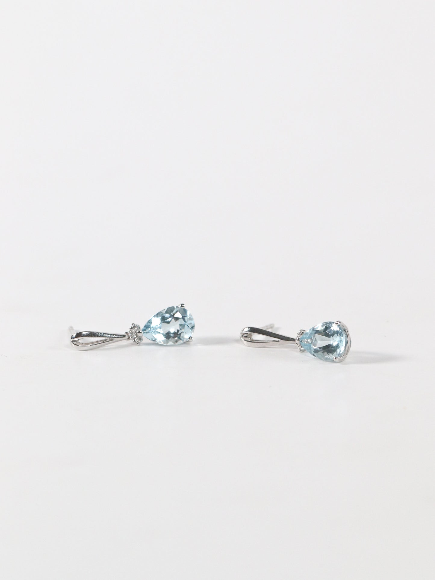 Pear Aquamarine Drop Earrings