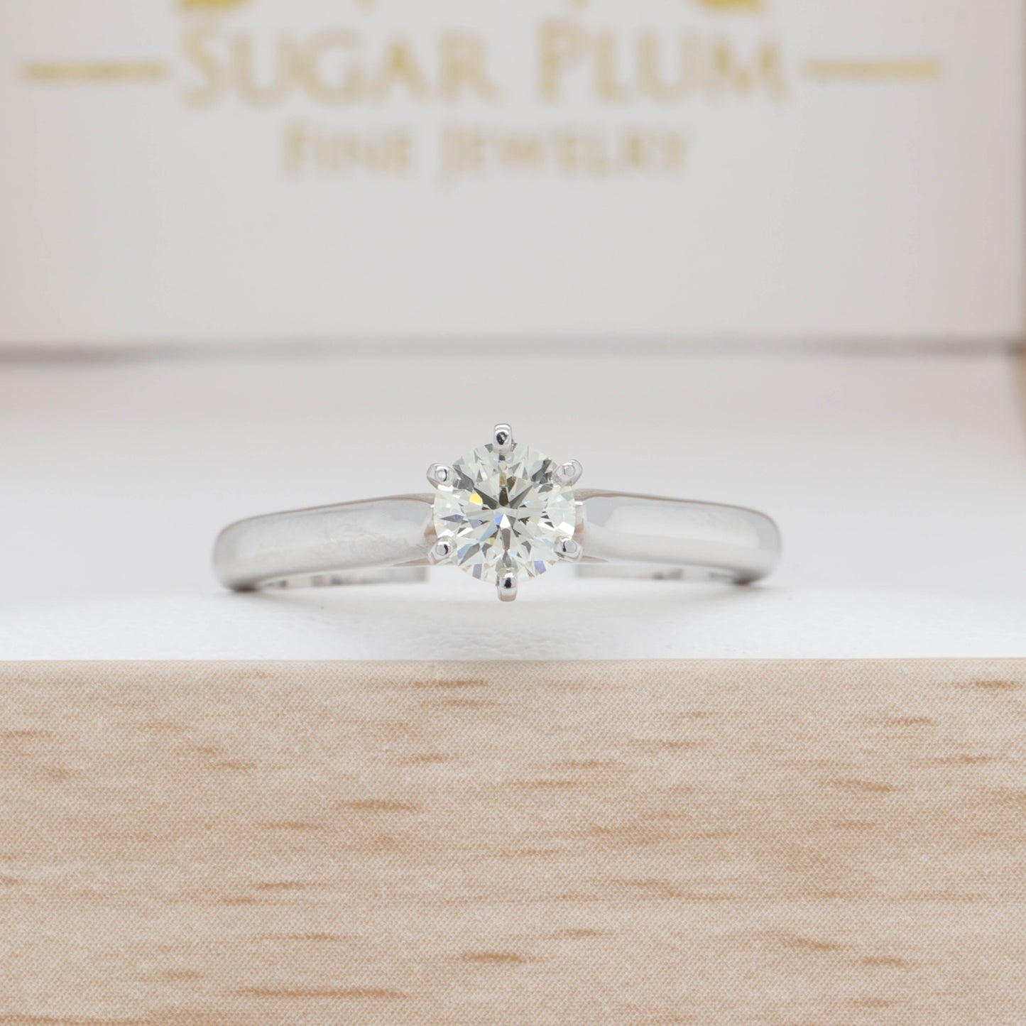 Petite Solitaire - 1/2 ct Round Brilliant Natural Diamond