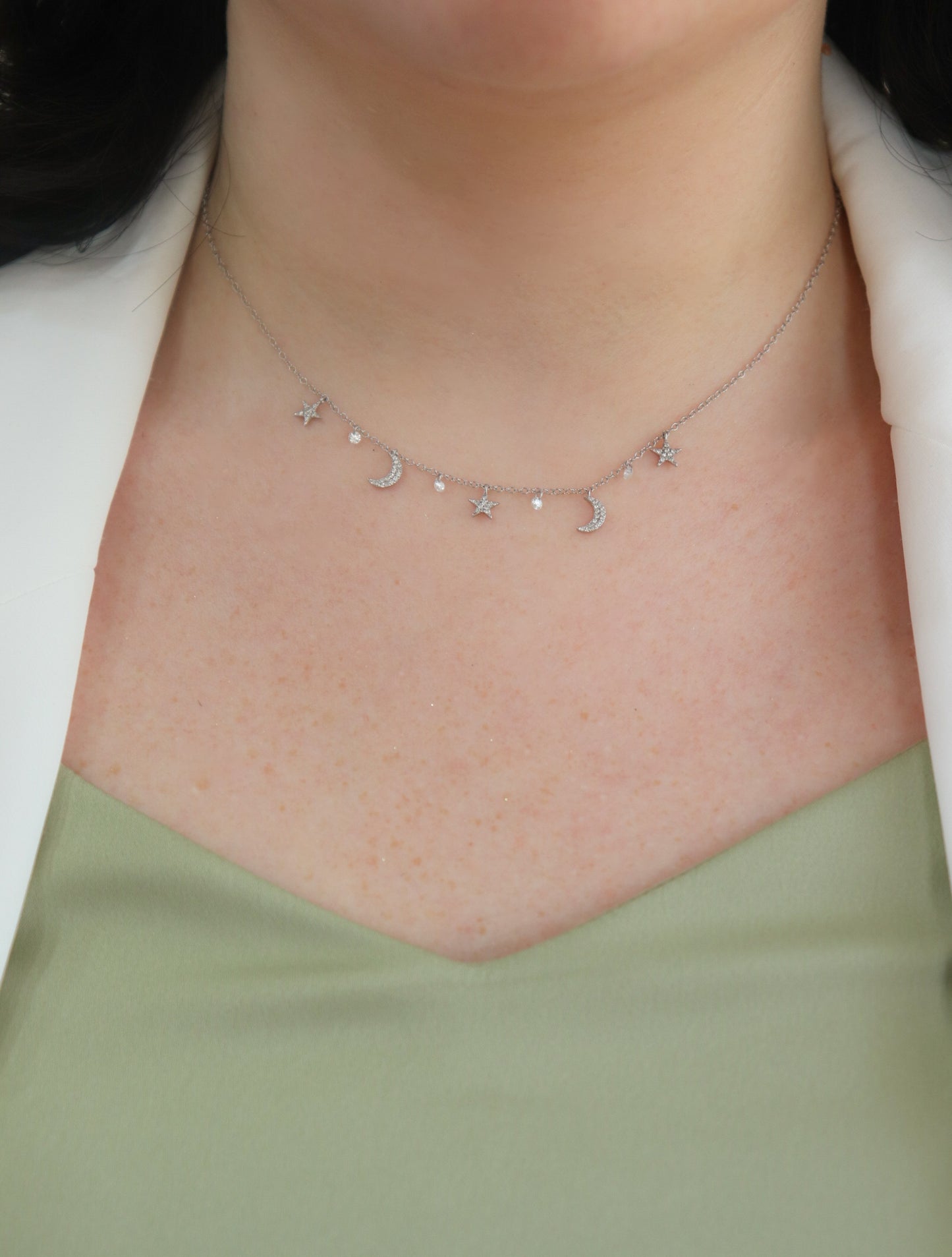 Moon & Stars Dashing Diamond Necklace Preorder