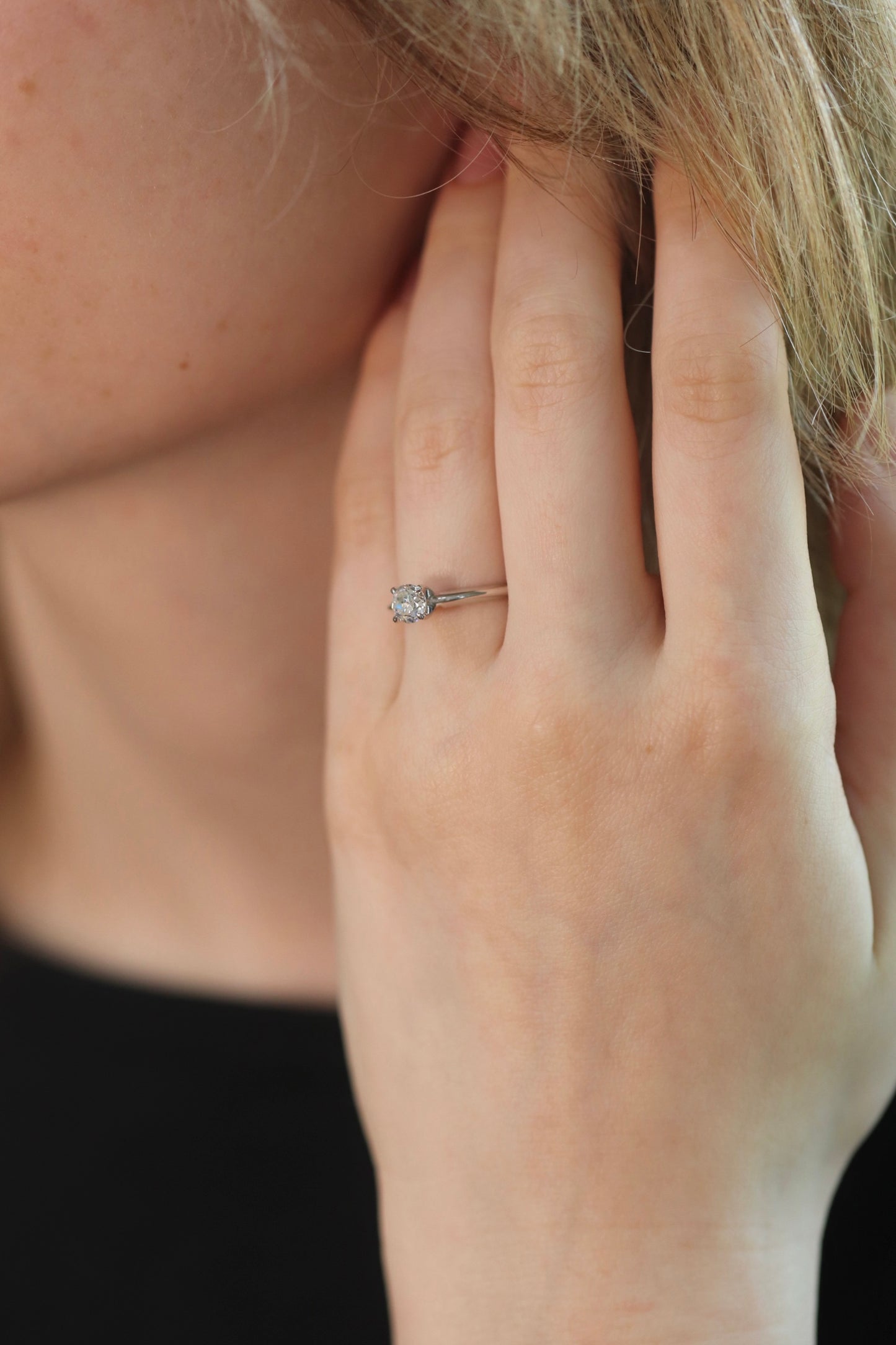 Petite Solitaire - 1/2 ct Round Brilliant Natural Diamond