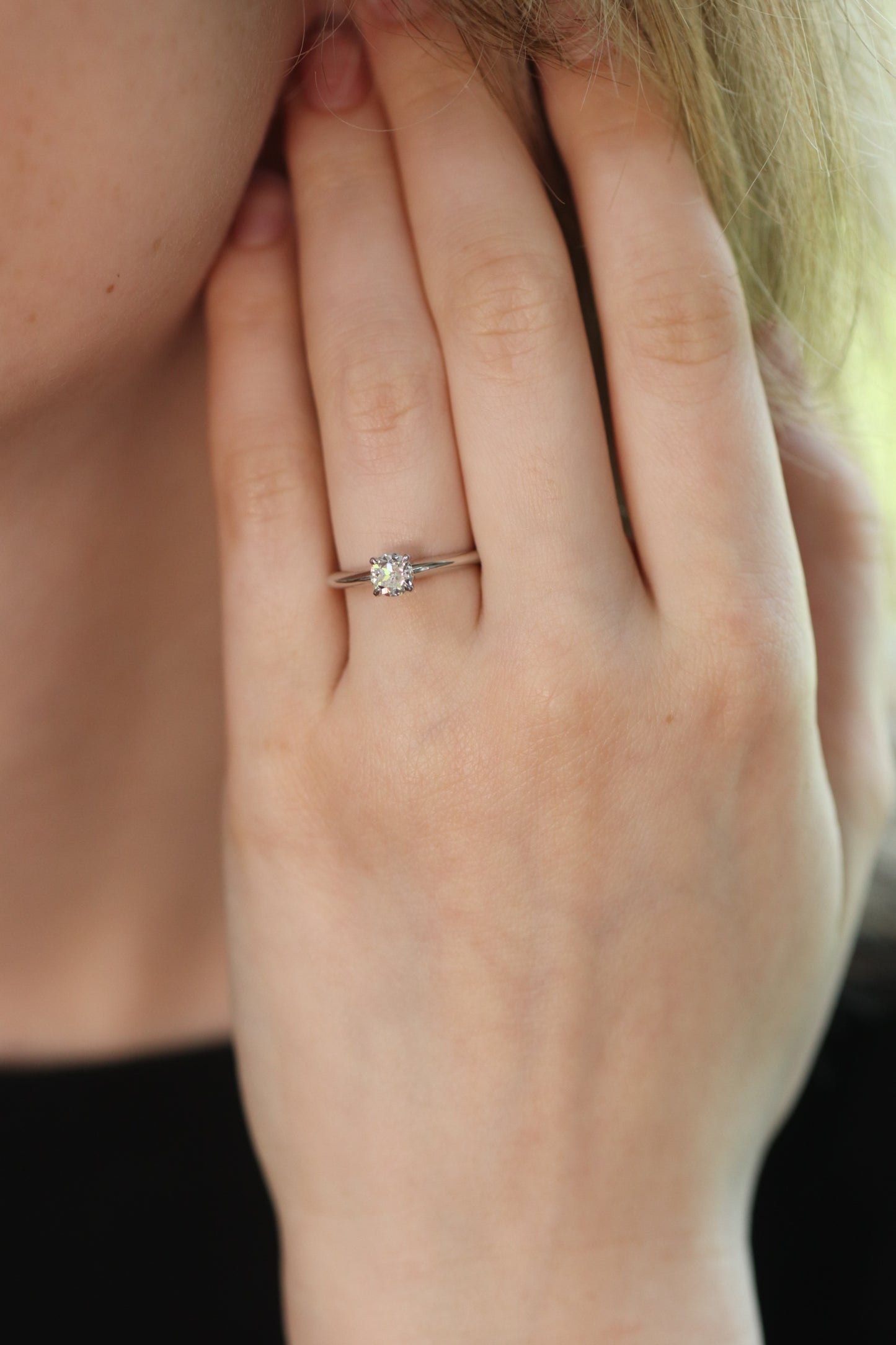 Petite Solitaire - 1/2 ct Round Brilliant Natural Diamond