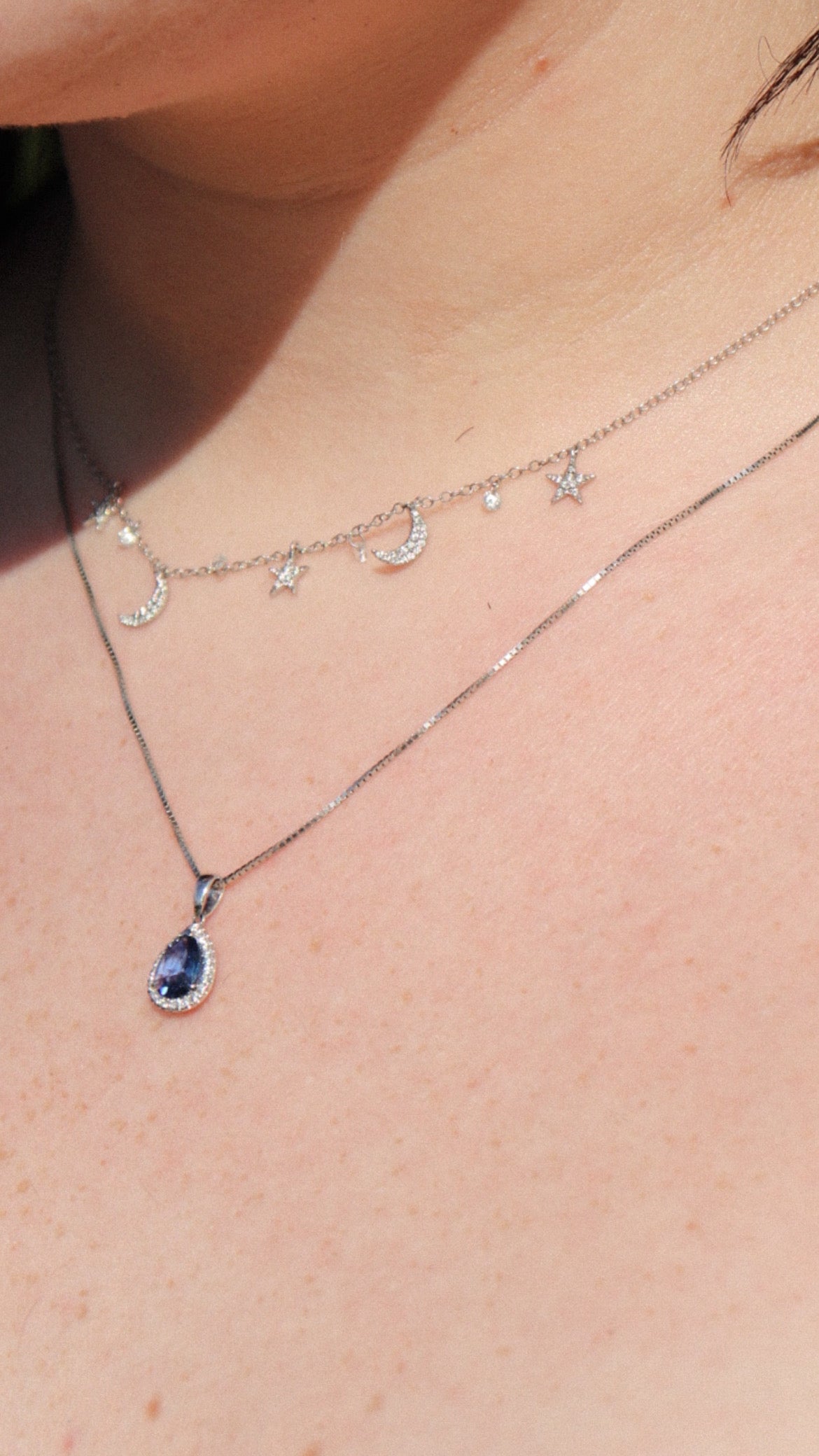 Moon & Stars Dashing Diamond Necklace Preorder
