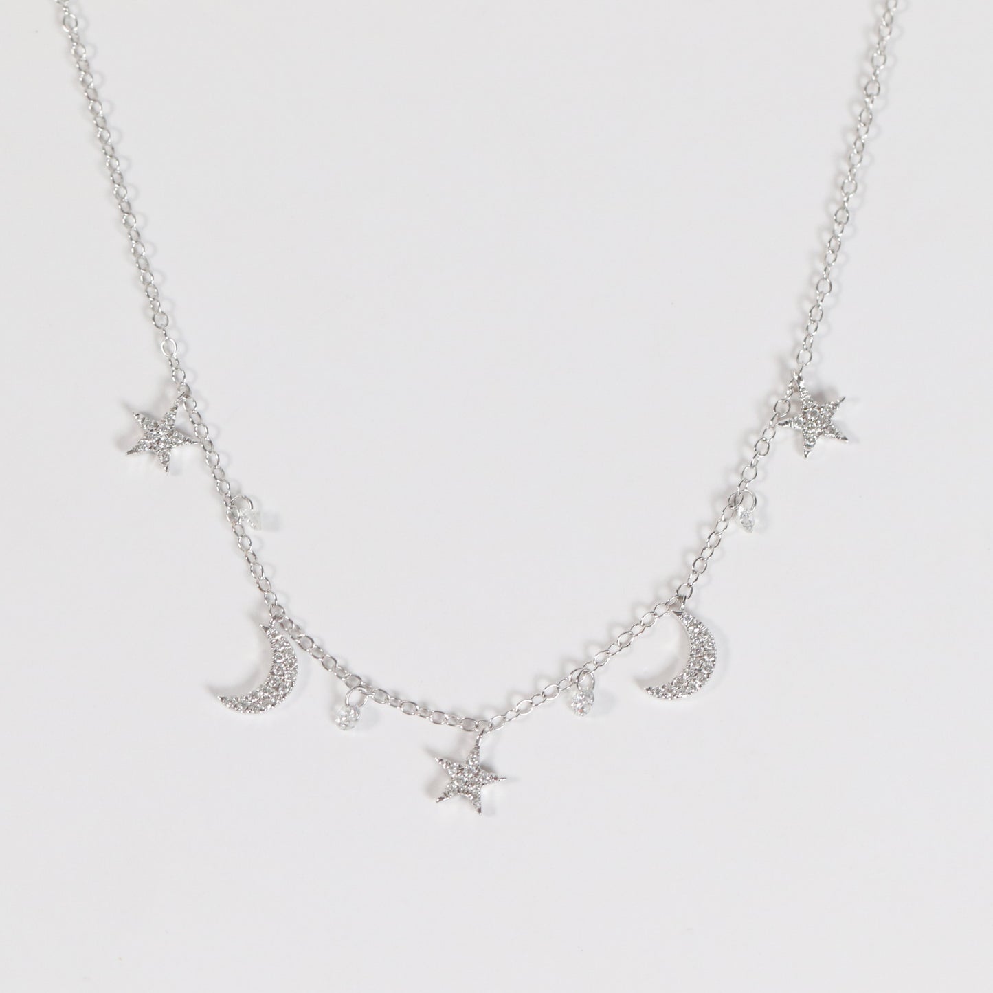 Moon & Stars Dashing Diamond Necklace Preorder