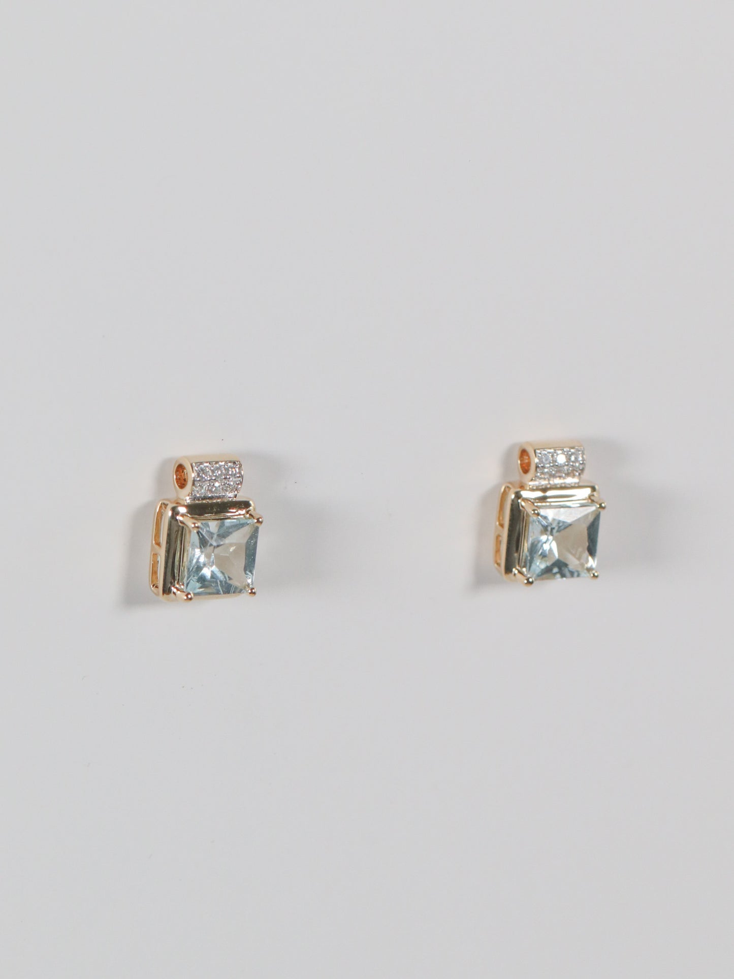 Princess Cut Aquamarine Earrings