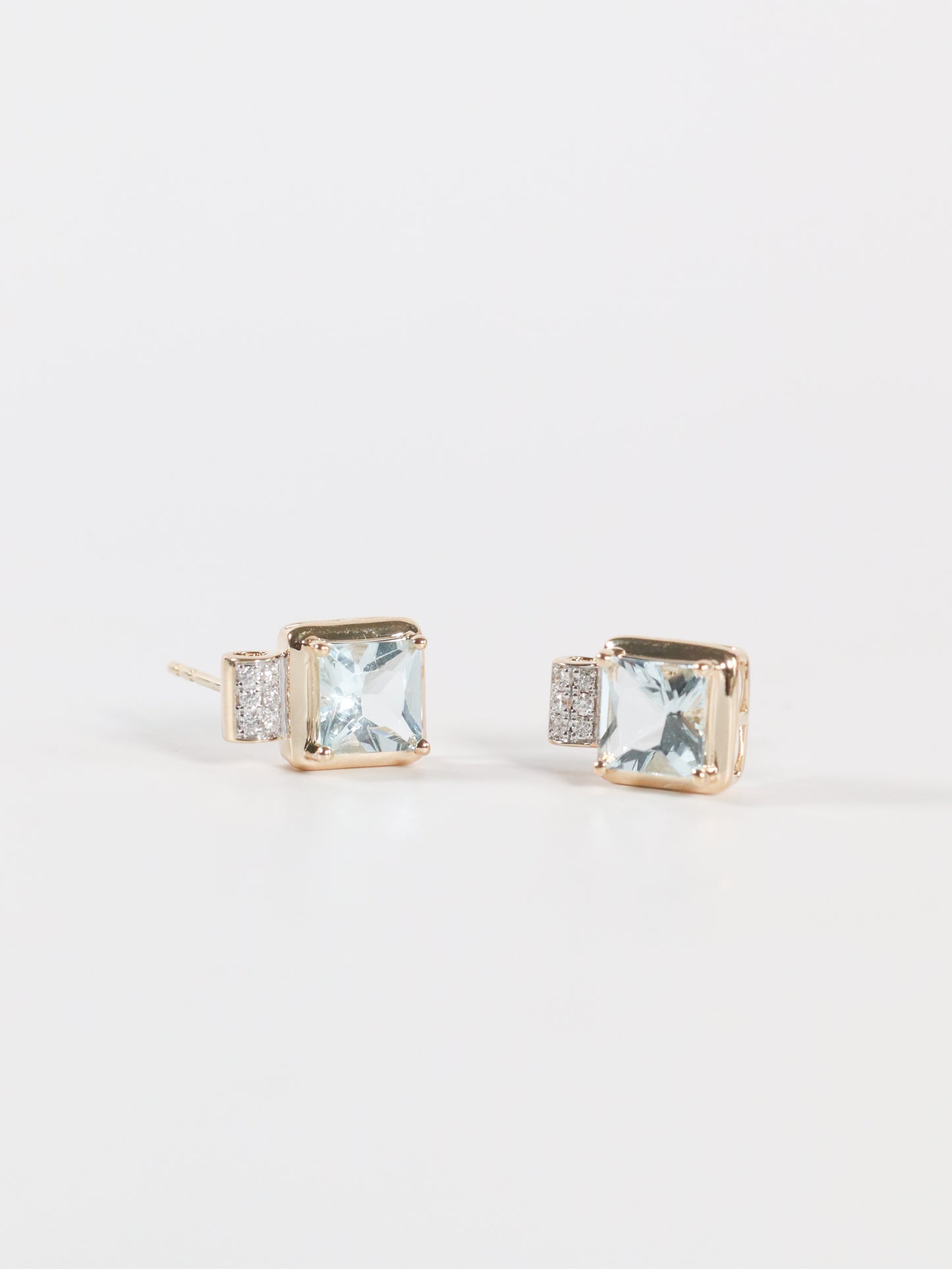 Princess Cut Aquamarine Earrings