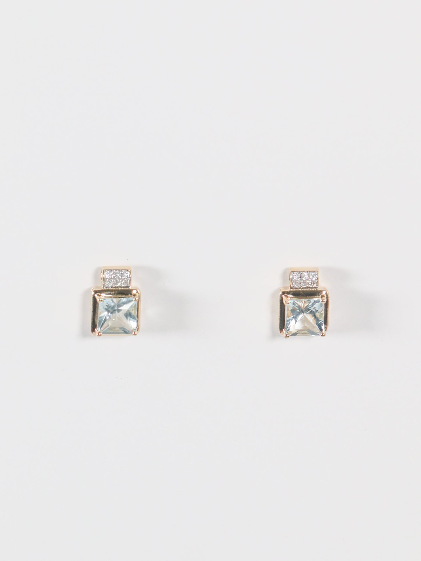 Princess Cut Aquamarine Earrings