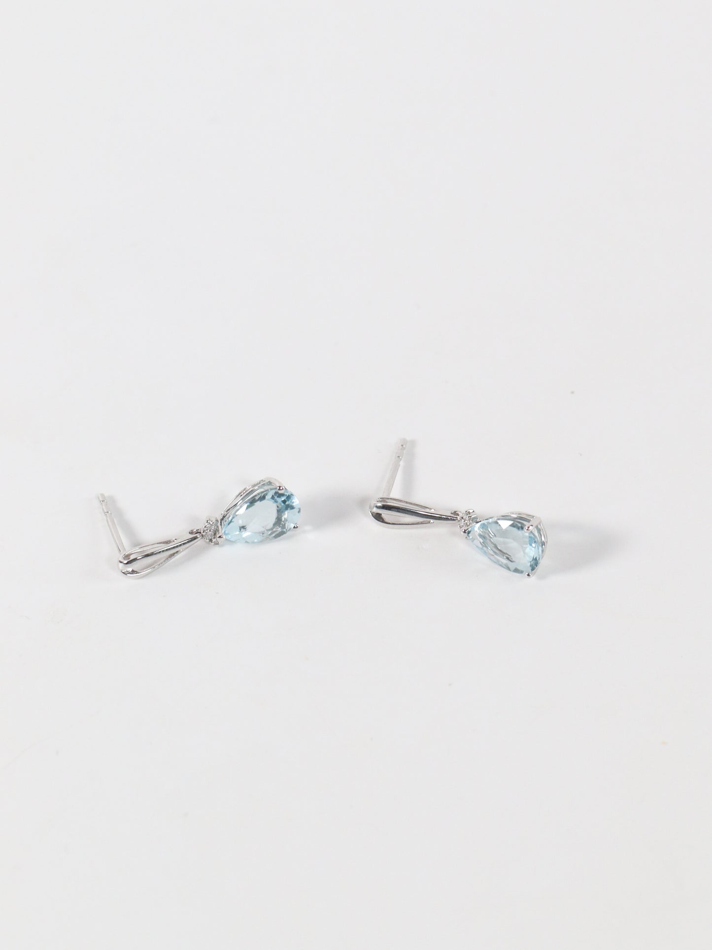 Pear Aquamarine Drop Earrings