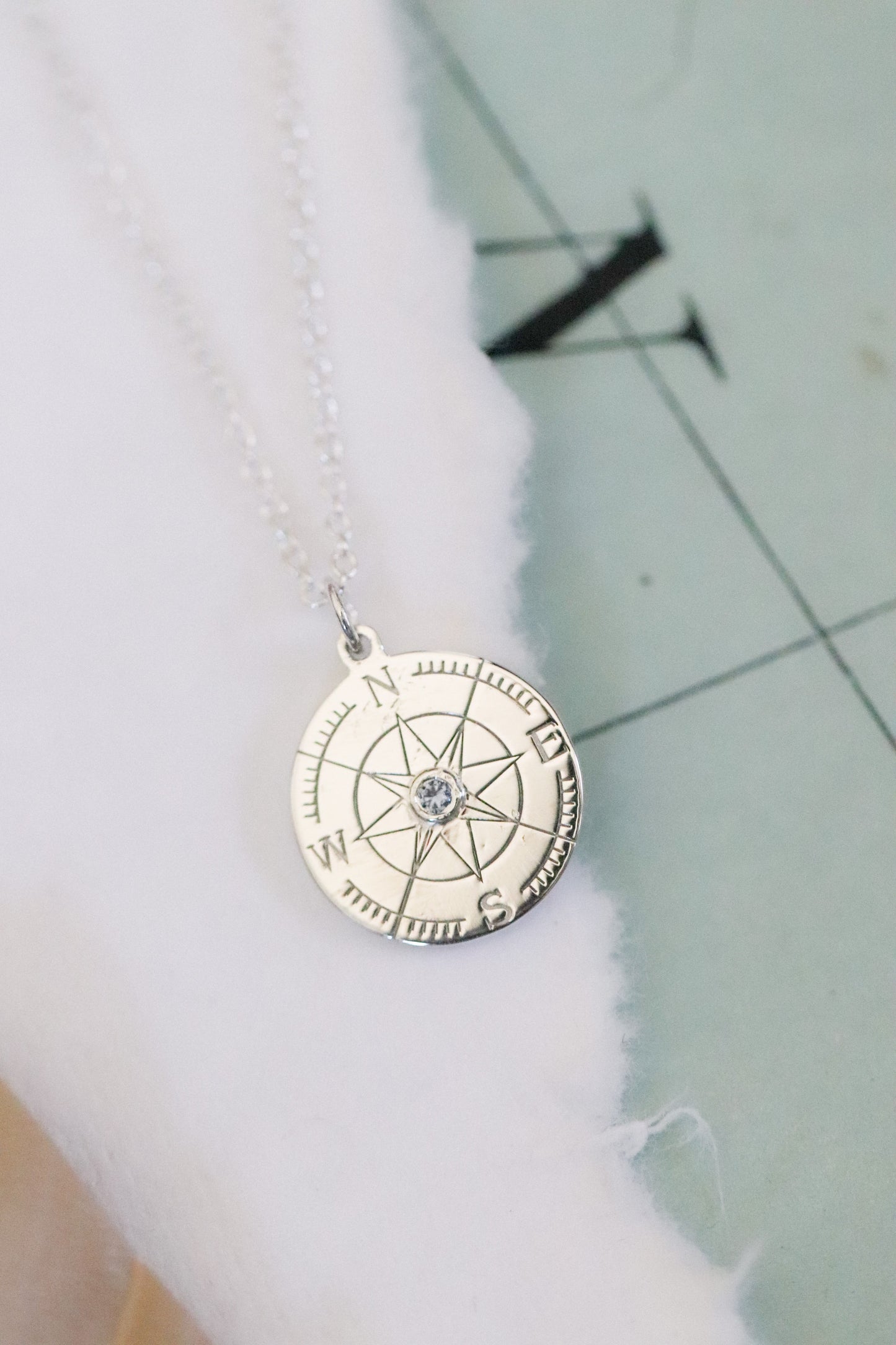Sterling Silver Yogo Compass Necklace
