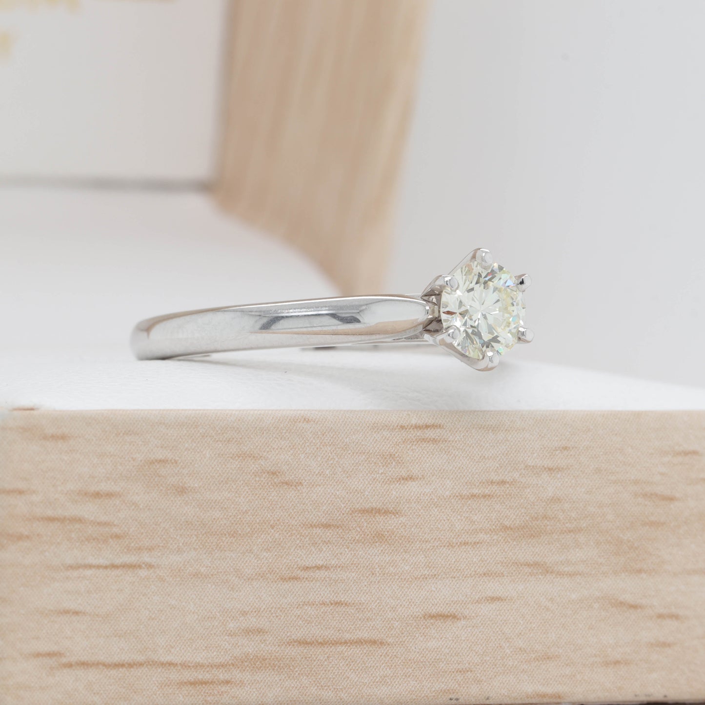 Petite Solitaire - 1/2 ct Round Brilliant Natural Diamond