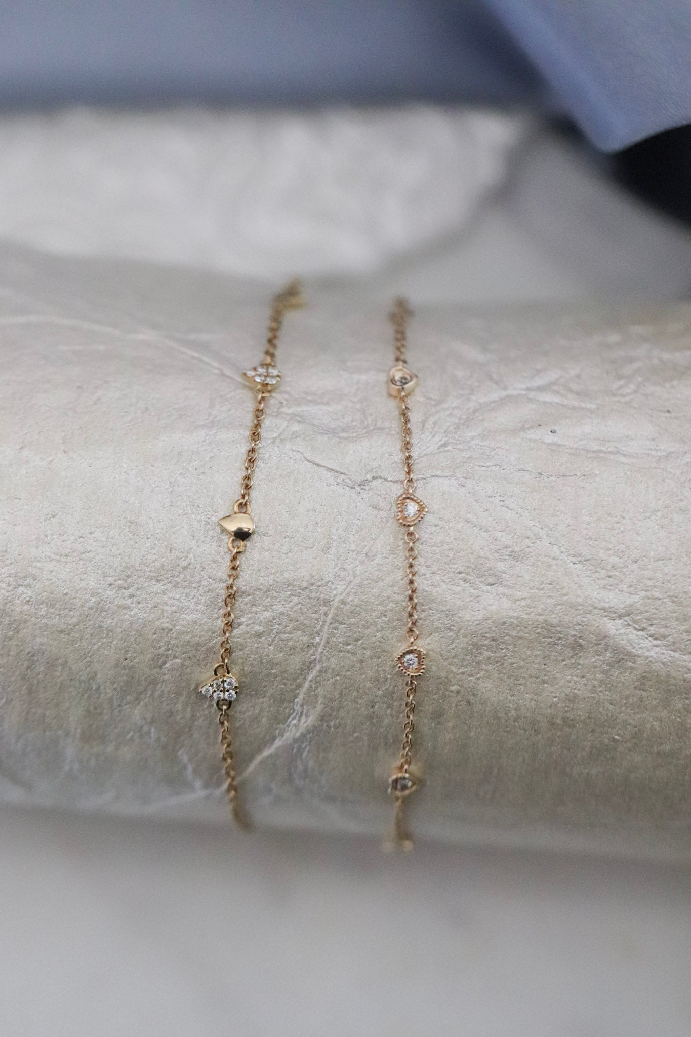 Diamond Heart Station Bracelet – Sugar Plum Fine Jewelry