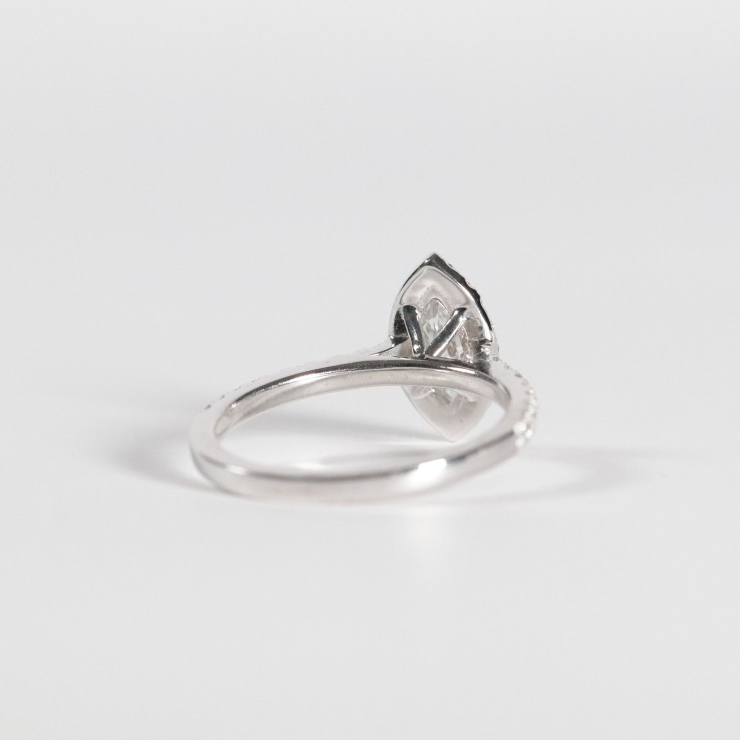 0.48 Marquise Cut Diamond Halo with Accented Band