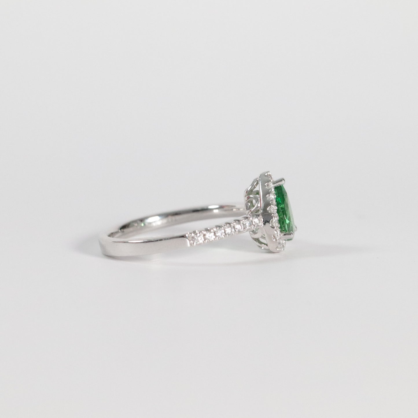 Tsavorite Garnet + Diamond Ring