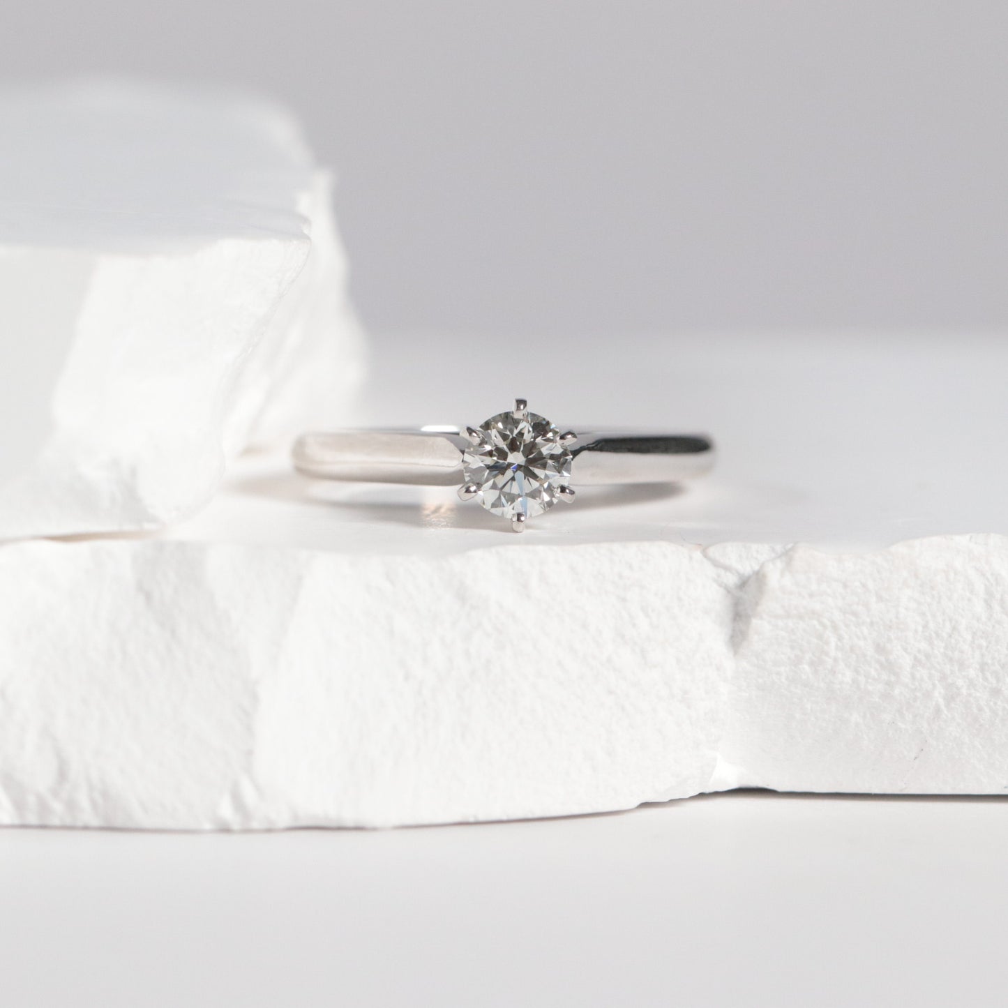 Petite Solitaire - 1/2 ct Round Brilliant Natural Diamond