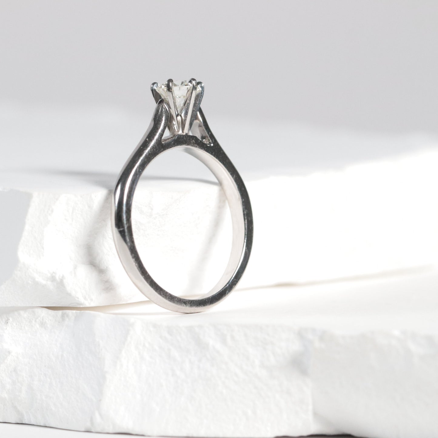 Petite Solitaire - 1/2 ct Round Brilliant Natural Diamond
