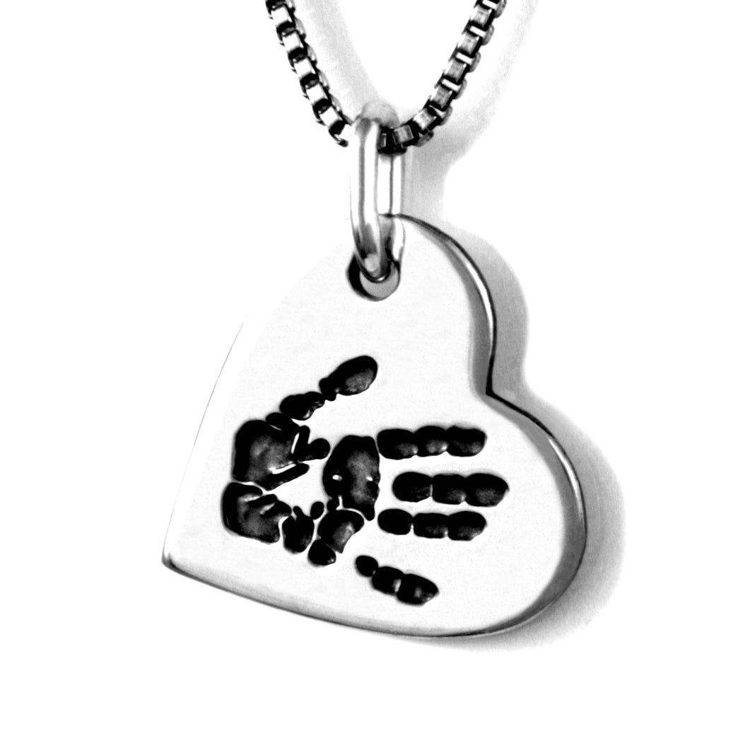 Heart on Side Print Necklace