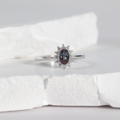 White Gold Alexandrite Ring