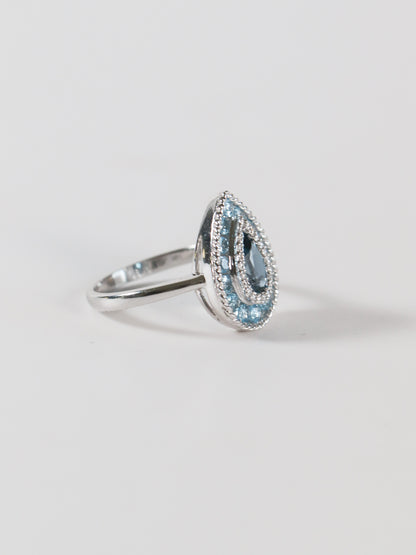 'Cleo' Pear London Blue Topaz