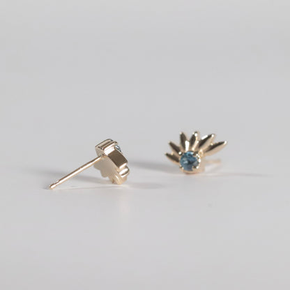 'Flora' Yogo Sapphire Stud Earrings