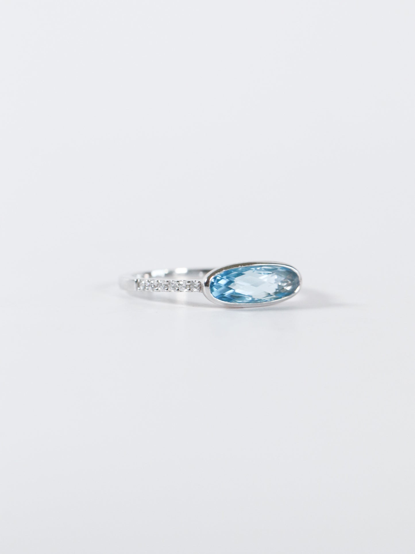 East/West Blue Topaz Ring