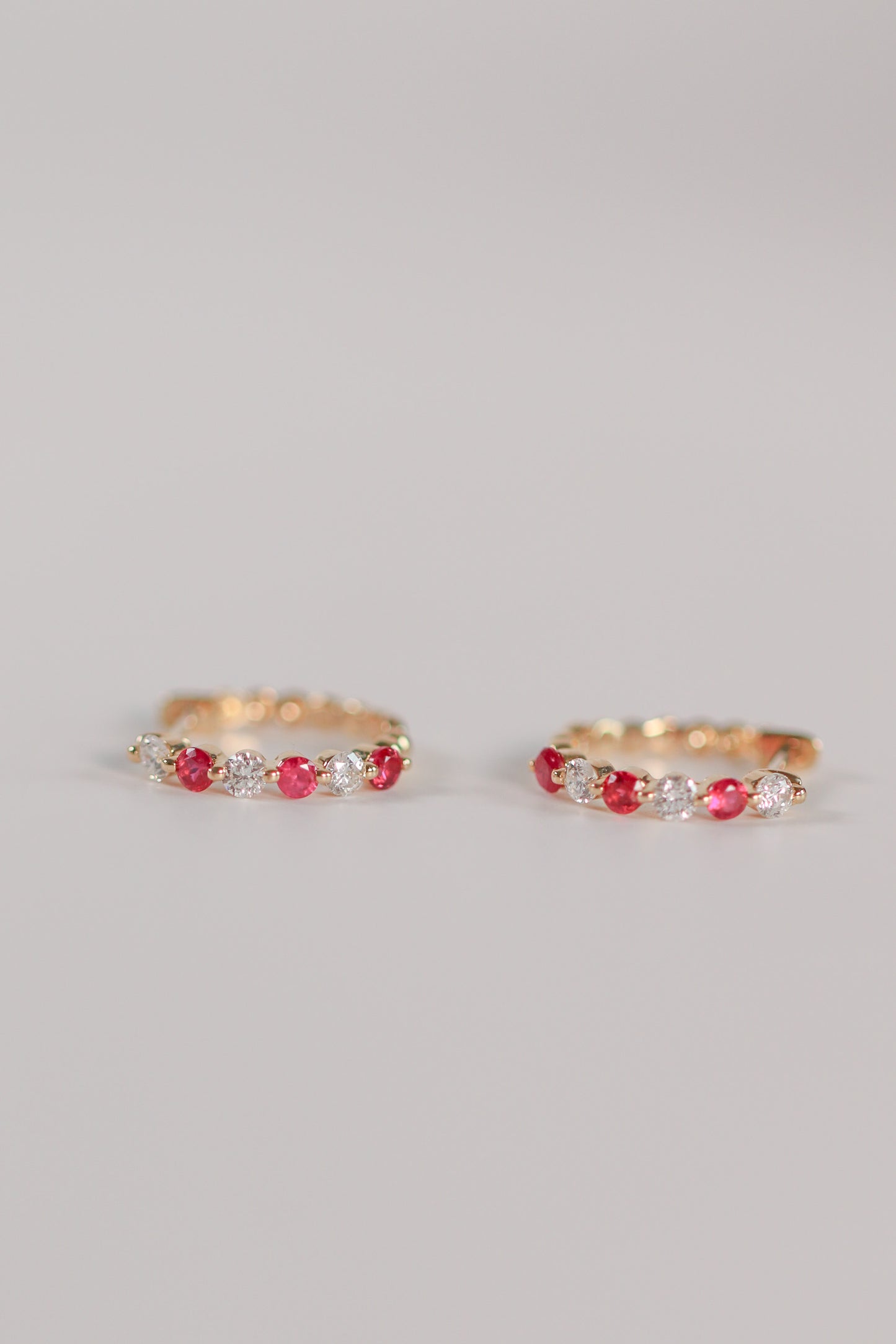 Ruby Huggie Hoops