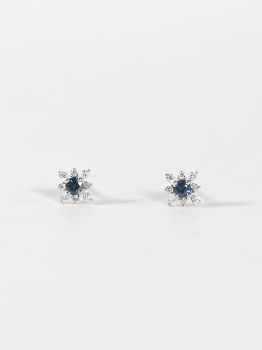 Dainty Sapphire & Diamond Studs