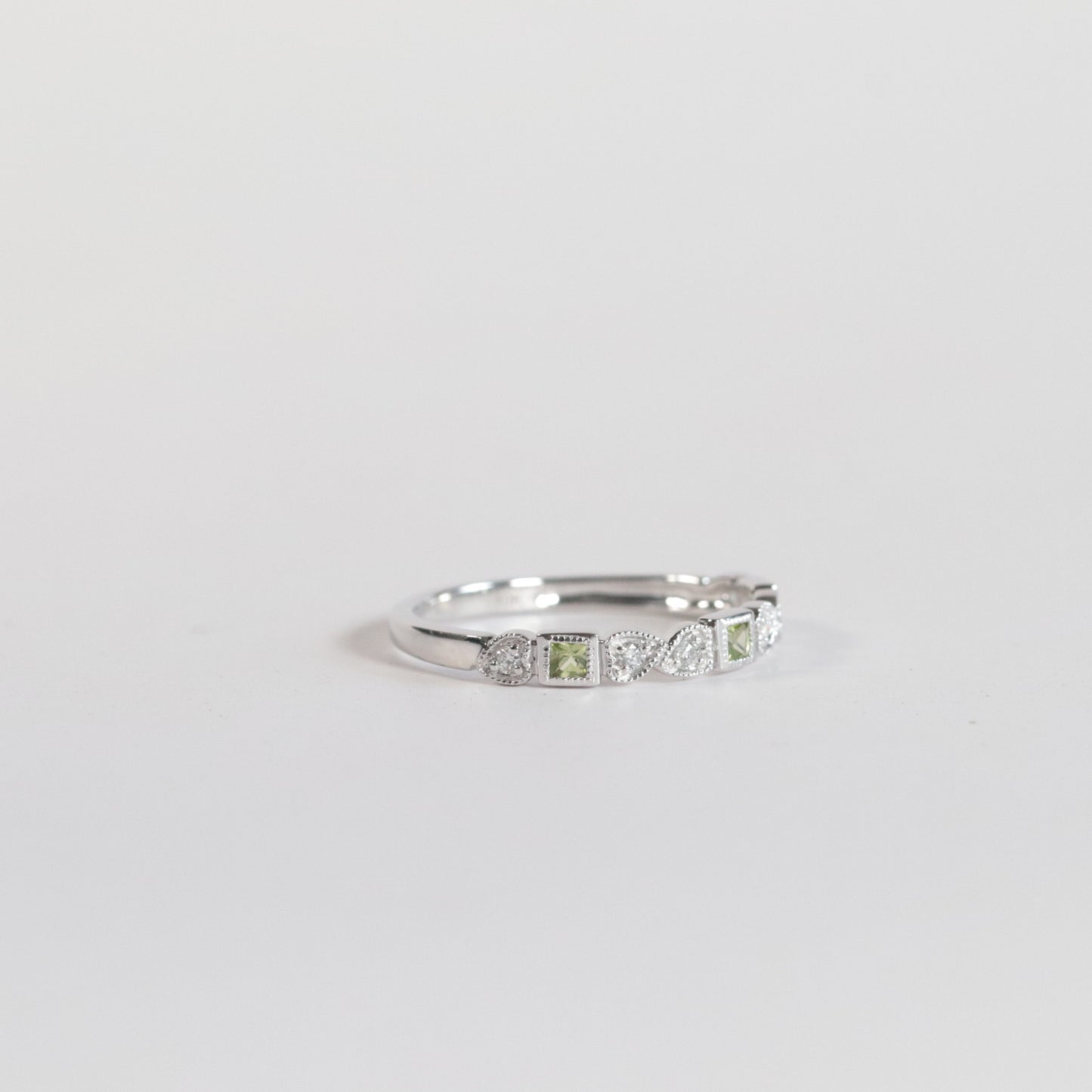 Peridot + Diamond Stackable Band