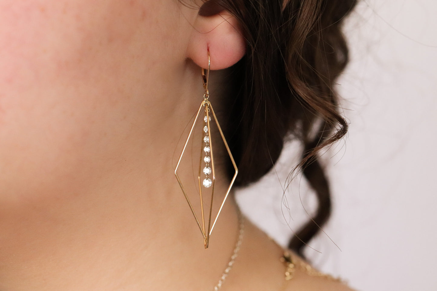 Dashing Diamonds Geometric Cage Earrings