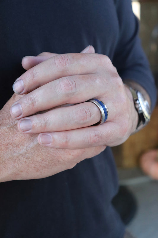 Serinium with Crushed Lapis Inlay and Stone Finish