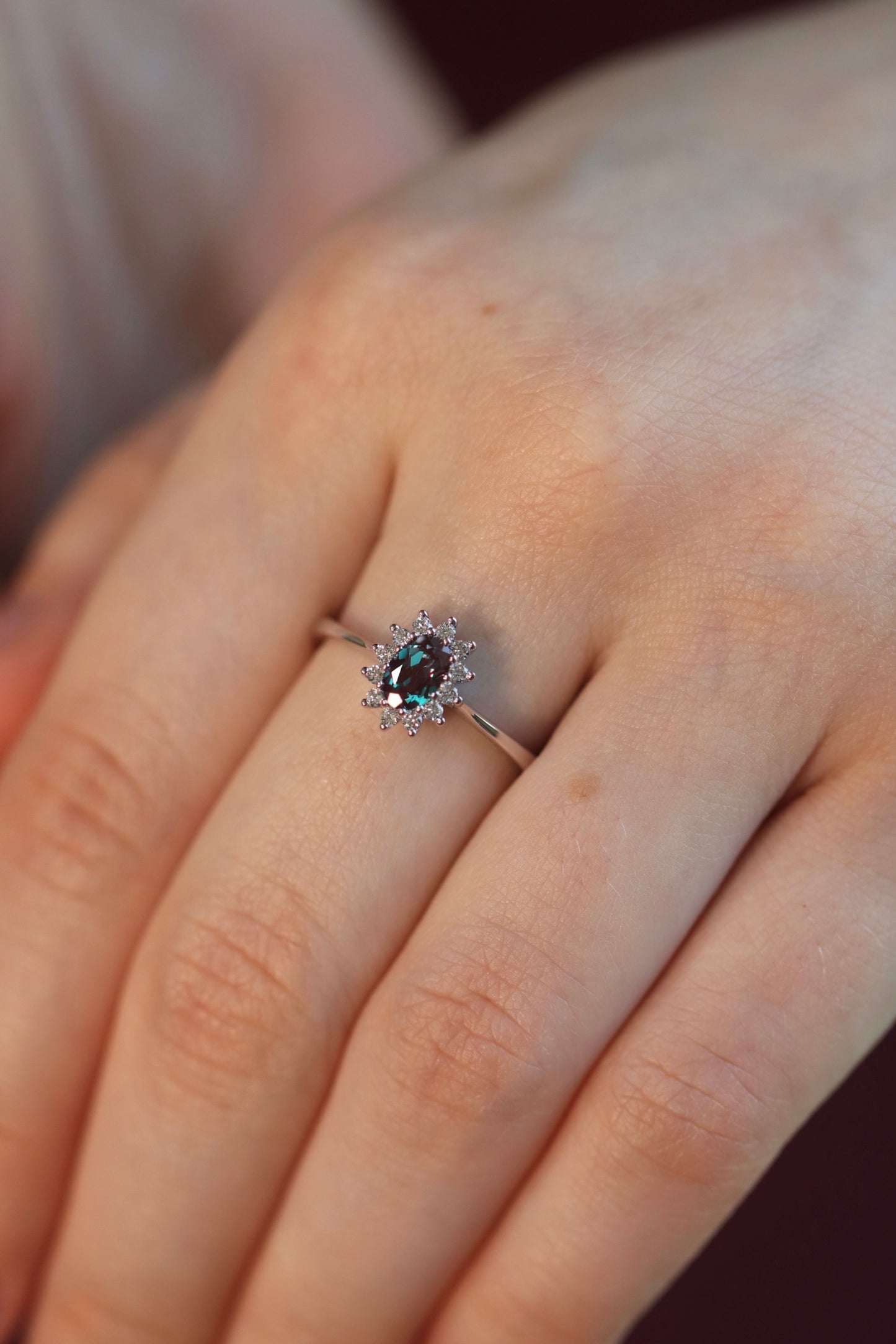 White Gold Alexandrite Ring