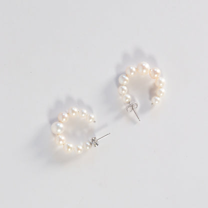 Pearl Hoop Earrings