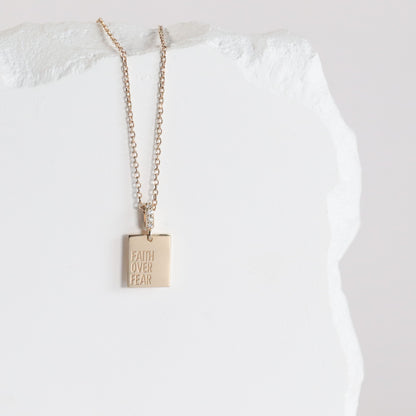 Faith Over Fear Diamond Necklace