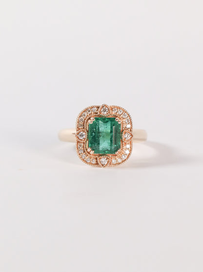 ‘Camille’ - Emerald and Yellow Gold Ring