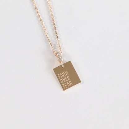 Faith Over Fear Diamond Necklace