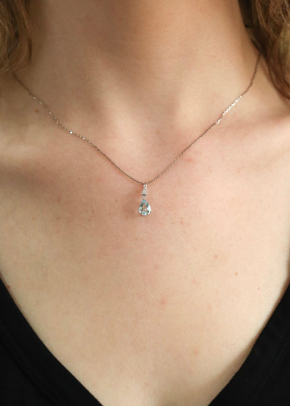 Pear Shaped Aquamarine Necklace