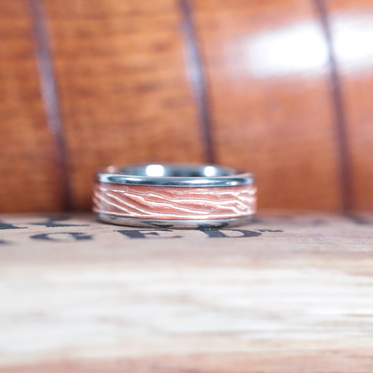 Serinium with Copper Inlay with Treebark Finish