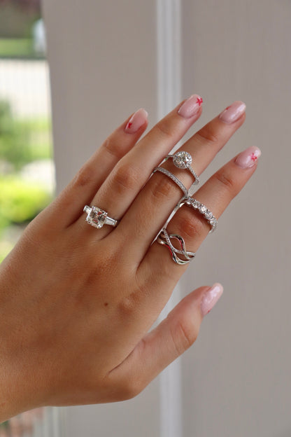 White Gold Swirl Ring