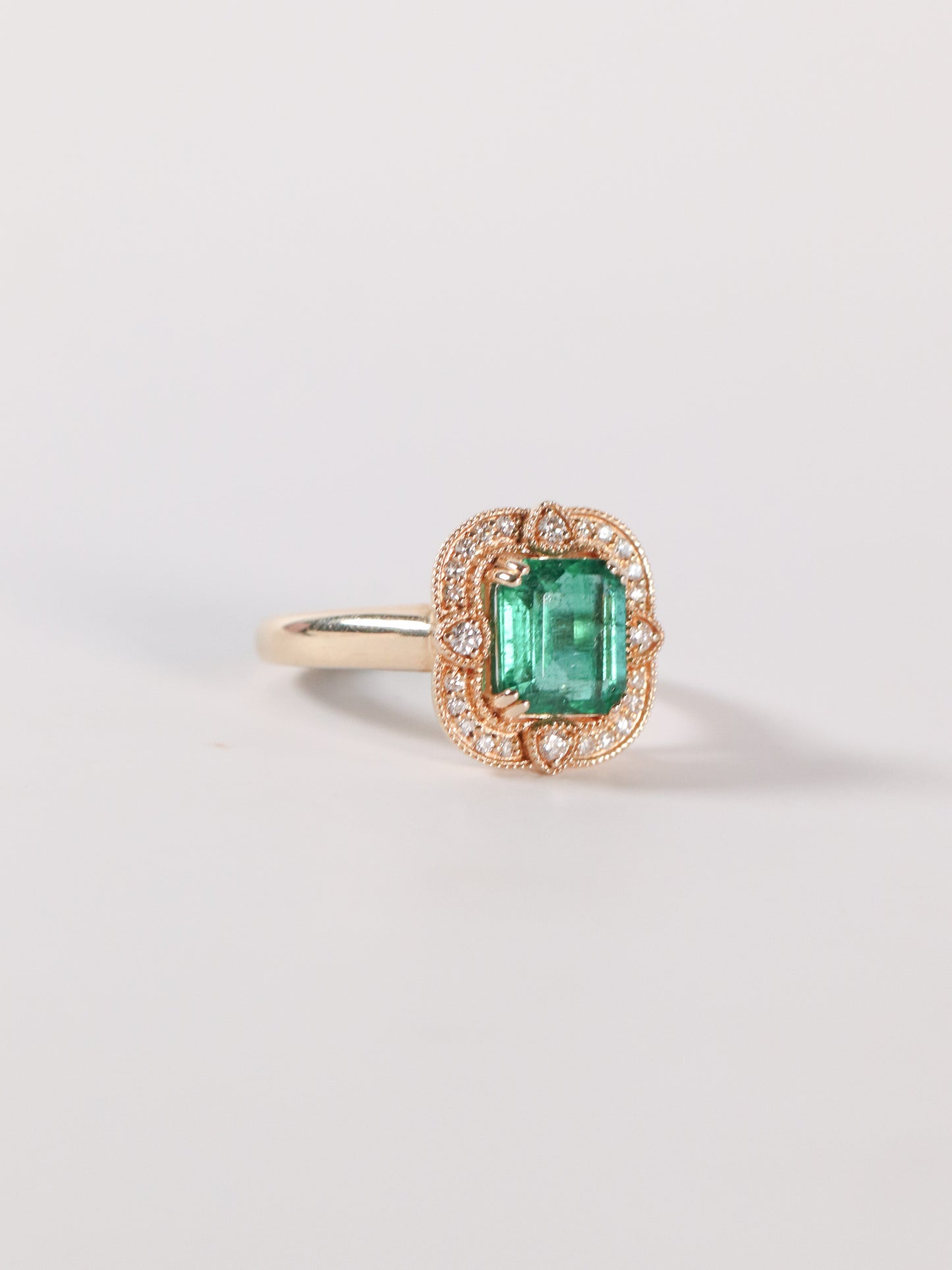 ‘Camille’ - Emerald and Yellow Gold Ring