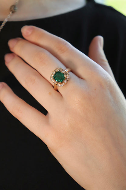 ‘Camille’ - Emerald and Yellow Gold Ring