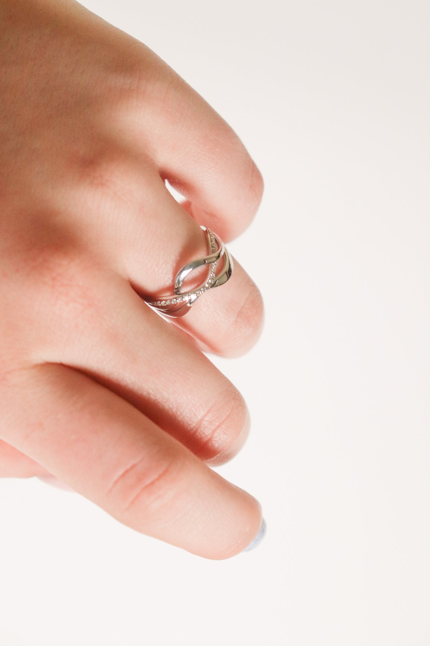 White Gold Swirl Ring