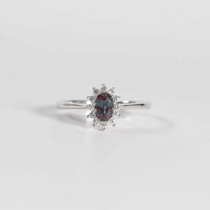 White Gold Alexandrite Ring