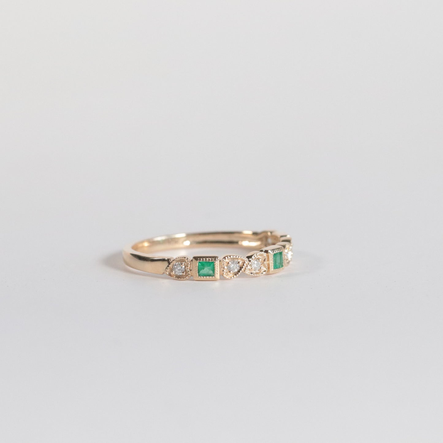 Emerald + Diamond Stackable Band - Multiple Options