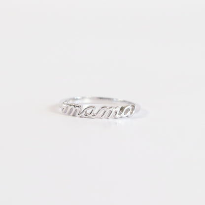 'Mama' Script Ring