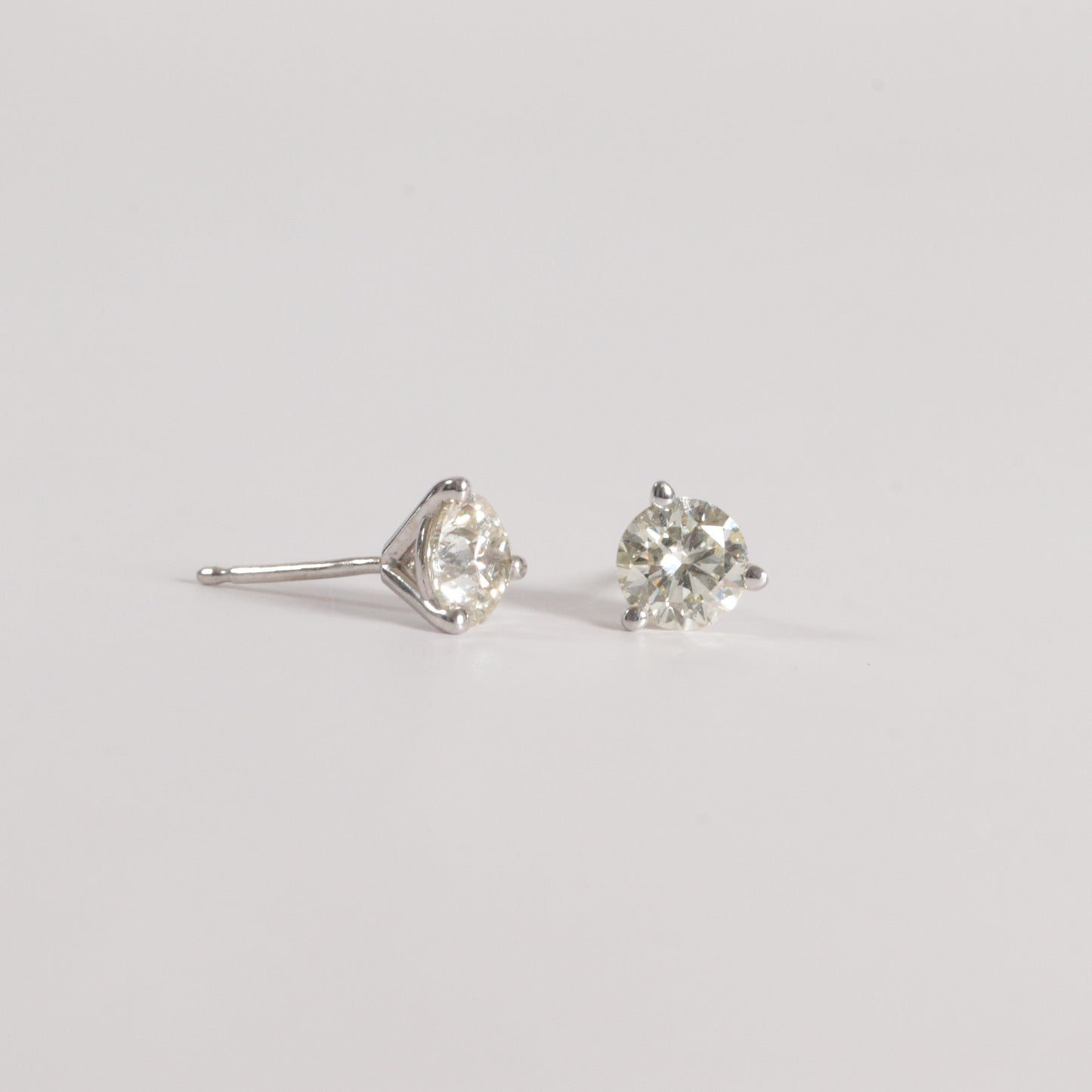 Classic Natural Diamond Studs - 3 Prong