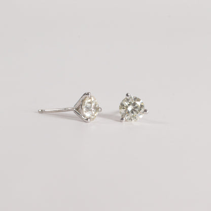 Classic Natural Diamond Studs - 3 Prong