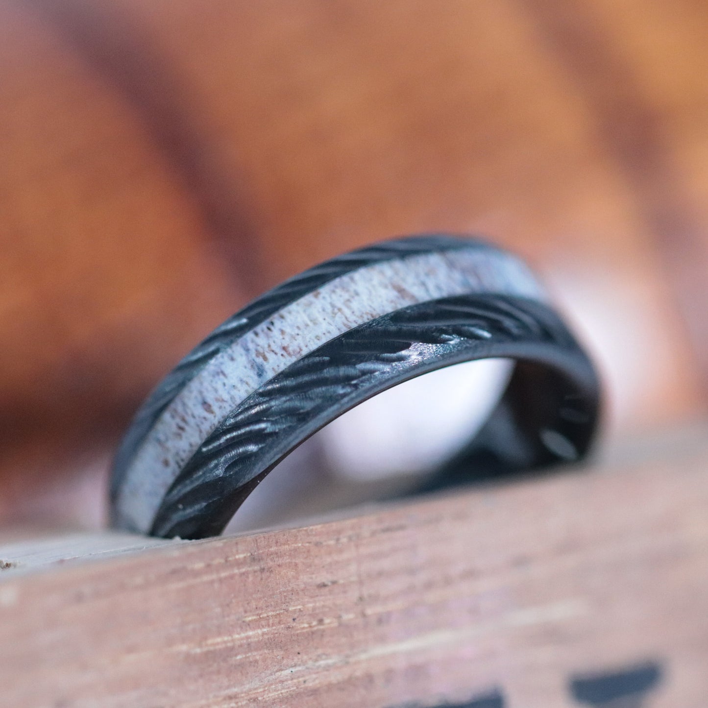 Black Ceramic with Antler Inlay