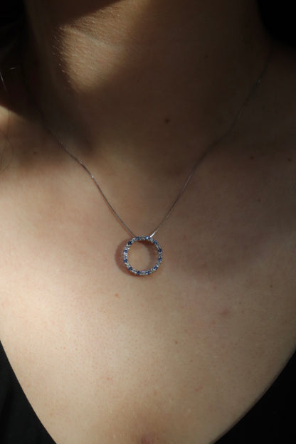 'Celestial' - Yogo and Diamond Circle Necklace